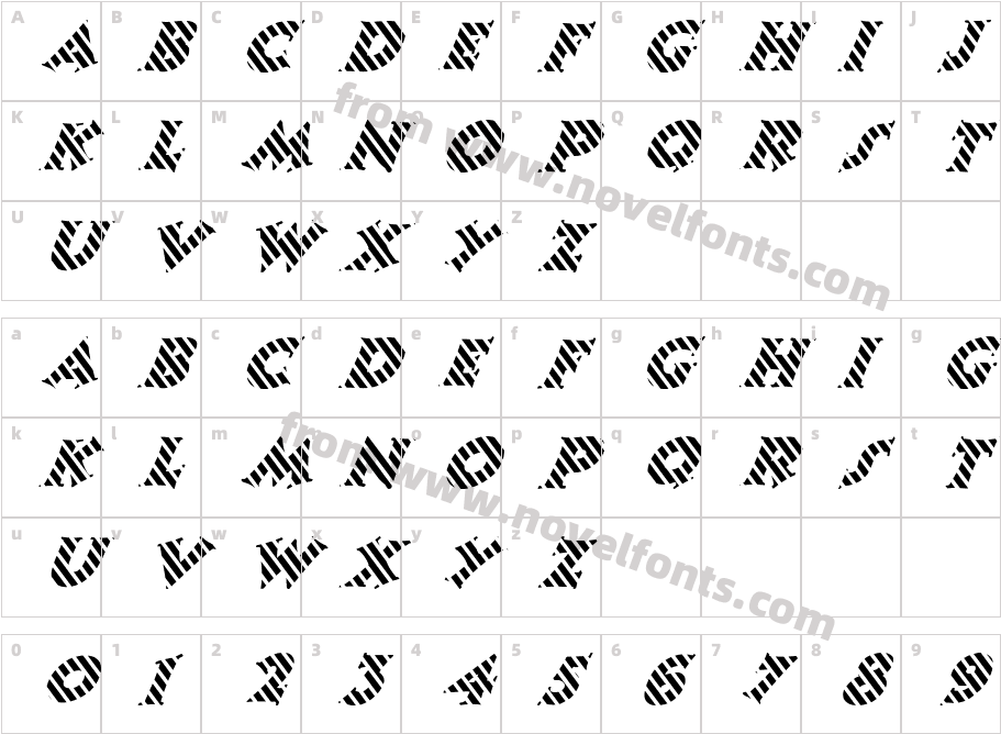 FZ JAZZY 13 STRIPED ITALICCharacter Map