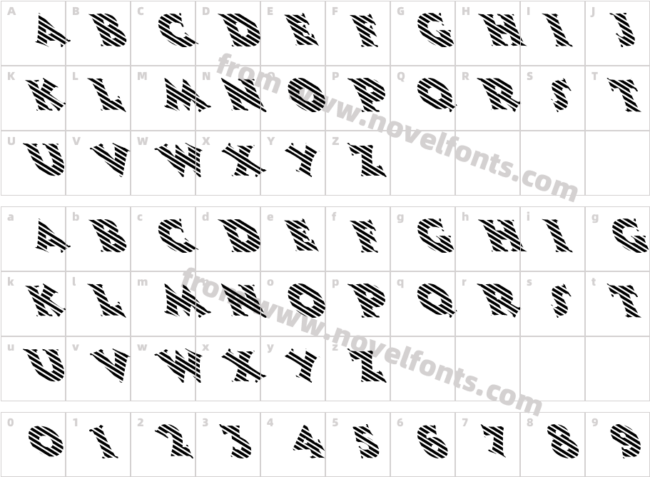 FZ JAZZY 13 STRIPED LEFTYCharacter Map