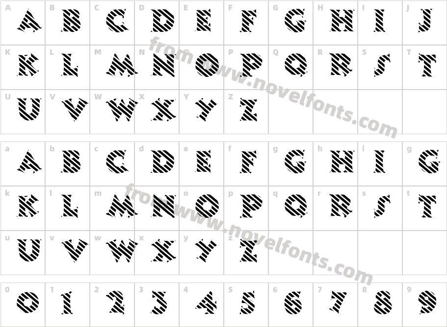 FZ JAZZY 13 STRIPEDCharacter Map