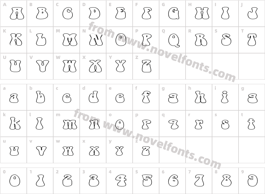 FZ JAZZY 14 HOLLOW EXCharacter Map