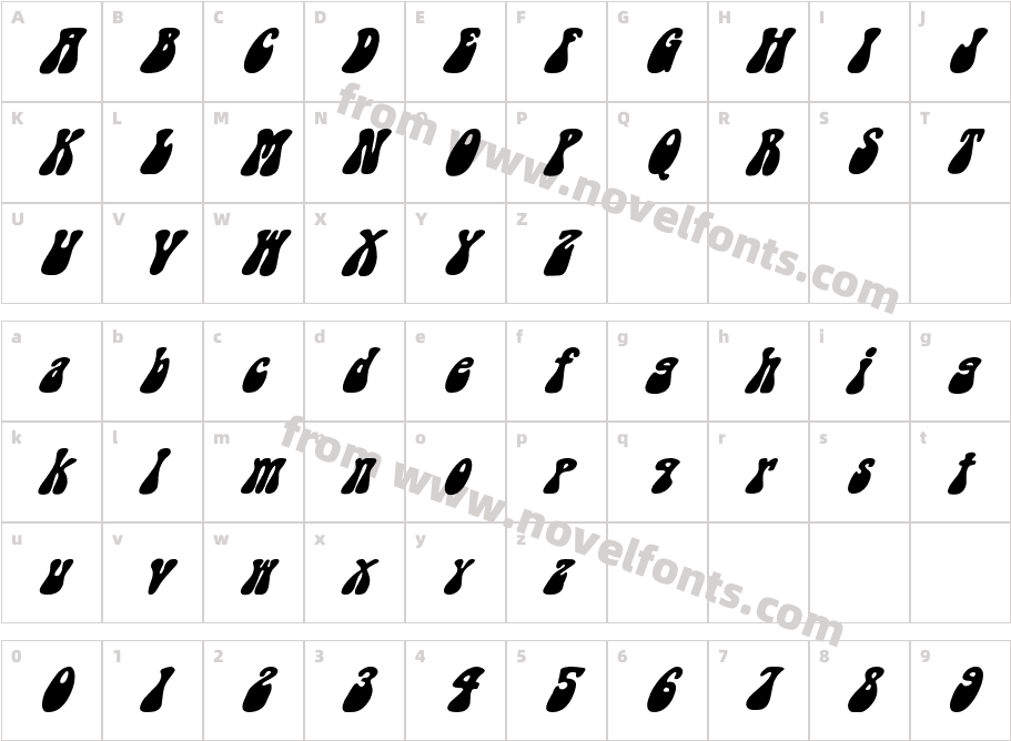 FZ JAZZY 14 ITALICCharacter Map