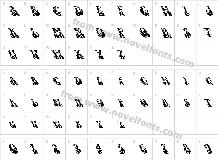 FZ JAZZY 16 HOLEY LEFTYCharacter Map