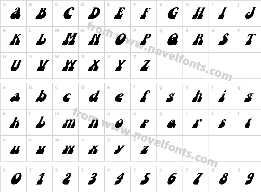 FZ JAZZY 16 ITALICCharacter Map