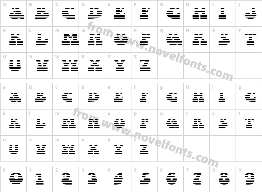 FZ JAZZY 16 STRIPED EXCharacter Map