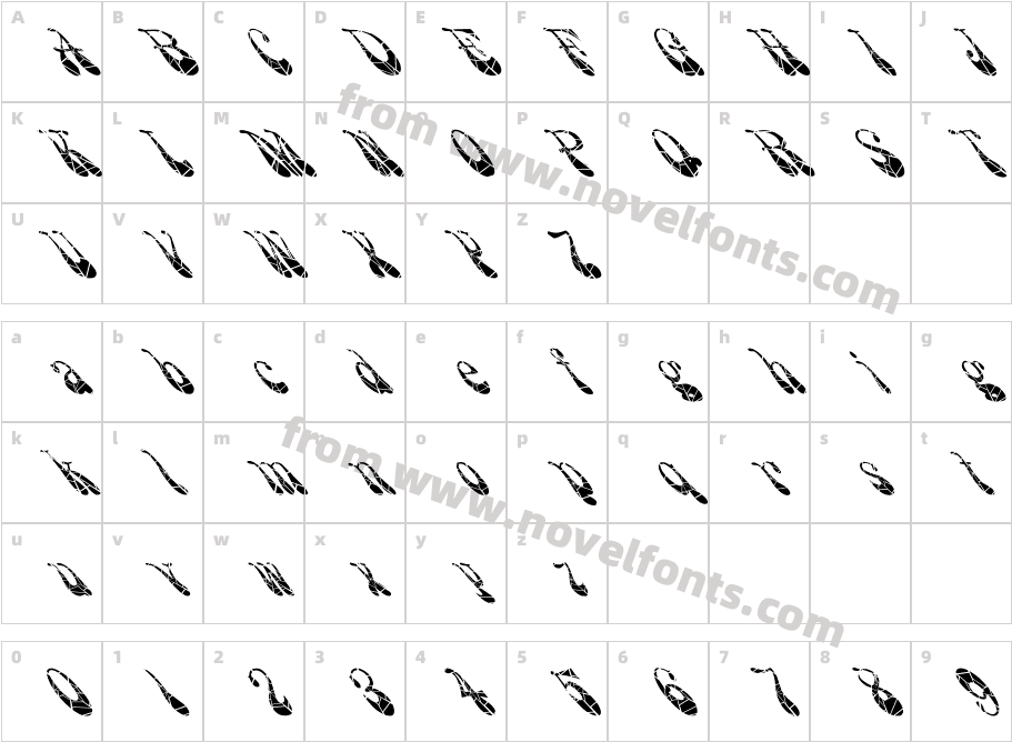 FZ JAZZY 17 CRACKED LEFTYCharacter Map