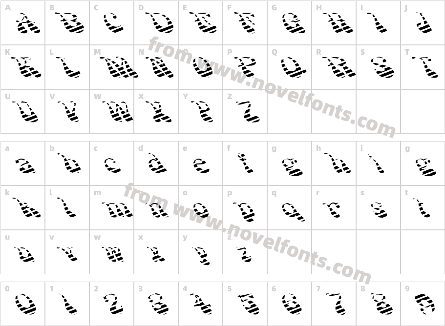 FZ JAZZY 17 STRIPED EXCharacter Map