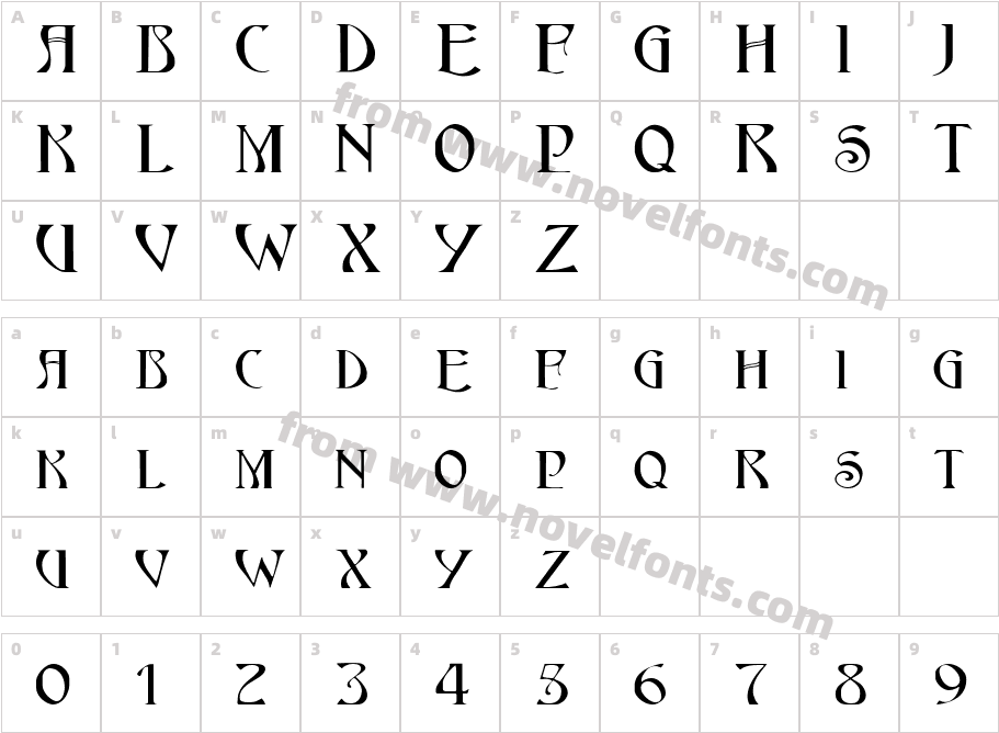 FZ JAZZY 18 EXCharacter Map