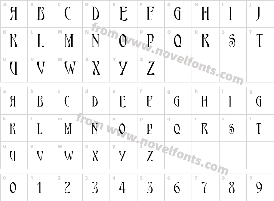 FZ JAZZY 18Character Map