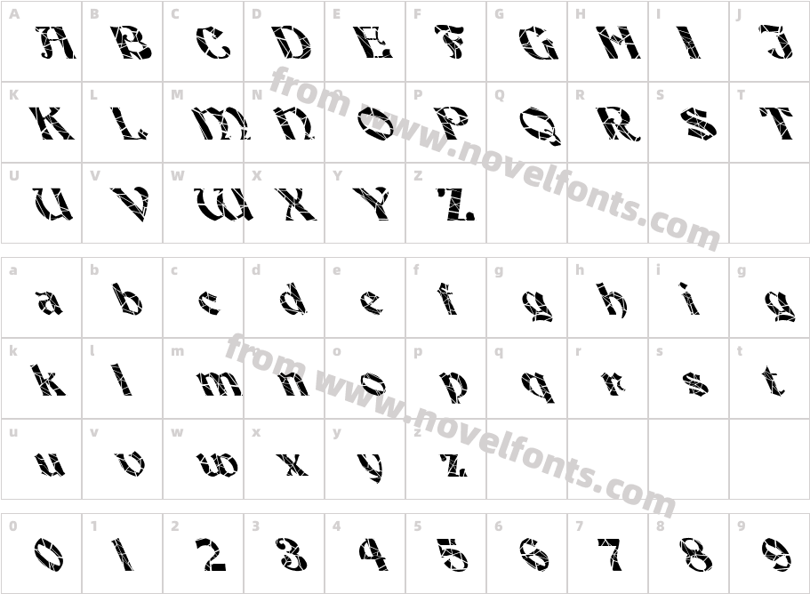 FZ JAZZY 19 CRACKED LEFTYCharacter Map