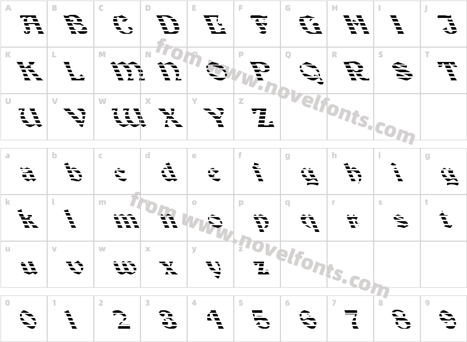 FZ JAZZY 19 STRIPED LEFTYCharacter Map