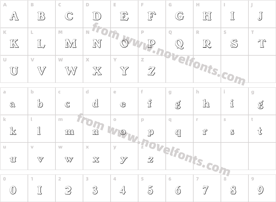 BenjaminFranklinBeveledCharacter Map