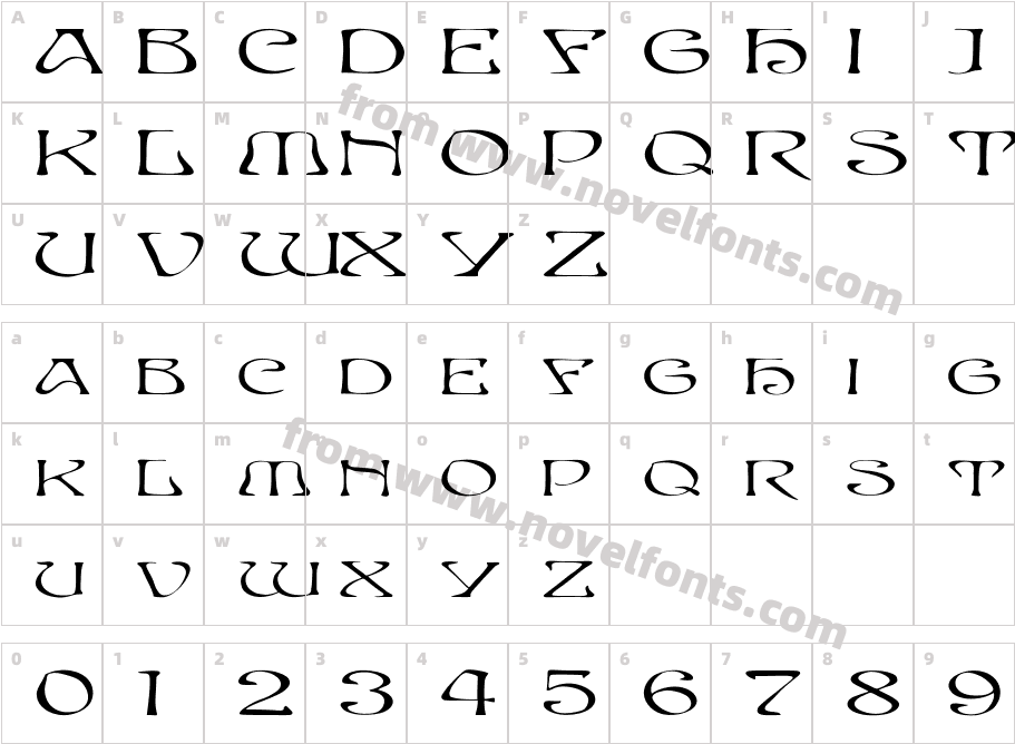 FZ JAZZY 20 EXCharacter Map