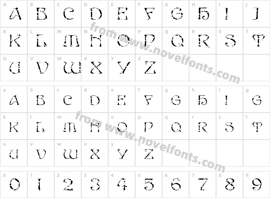 FZ JAZZY 20 HOLEYCharacter Map