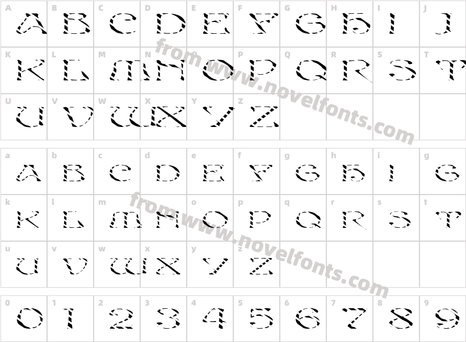 FZ JAZZY 20 STRIPED EXCharacter Map