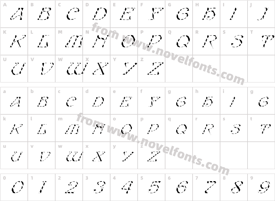 FZ JAZZY 20 STRIPED ITALICCharacter Map