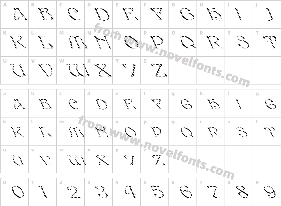 FZ JAZZY 20 STRIPED LEFTYCharacter Map