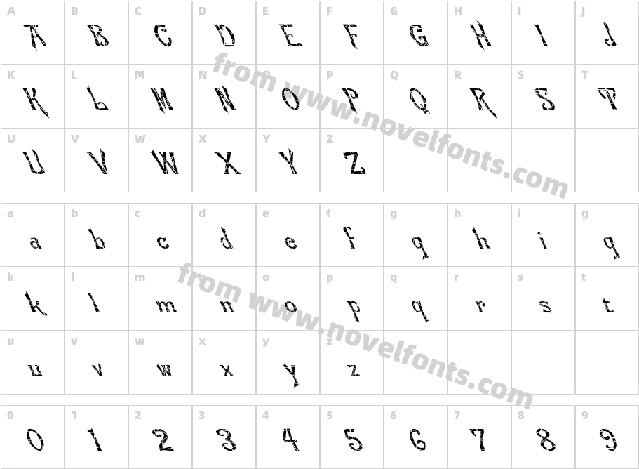 FZ JAZZY 21 CRACKED LEFTYCharacter Map