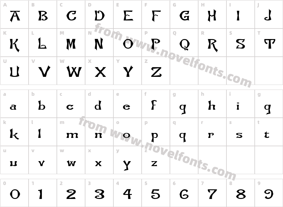 FZ JAZZY 21 EXCharacter Map