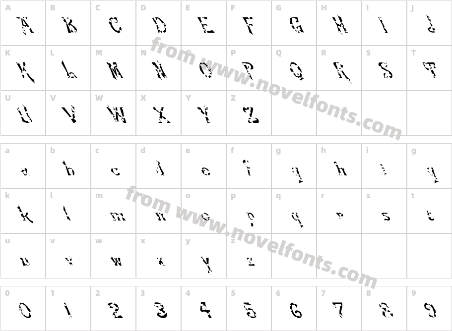 FZ JAZZY 21 HOLEY LEFTYCharacter Map