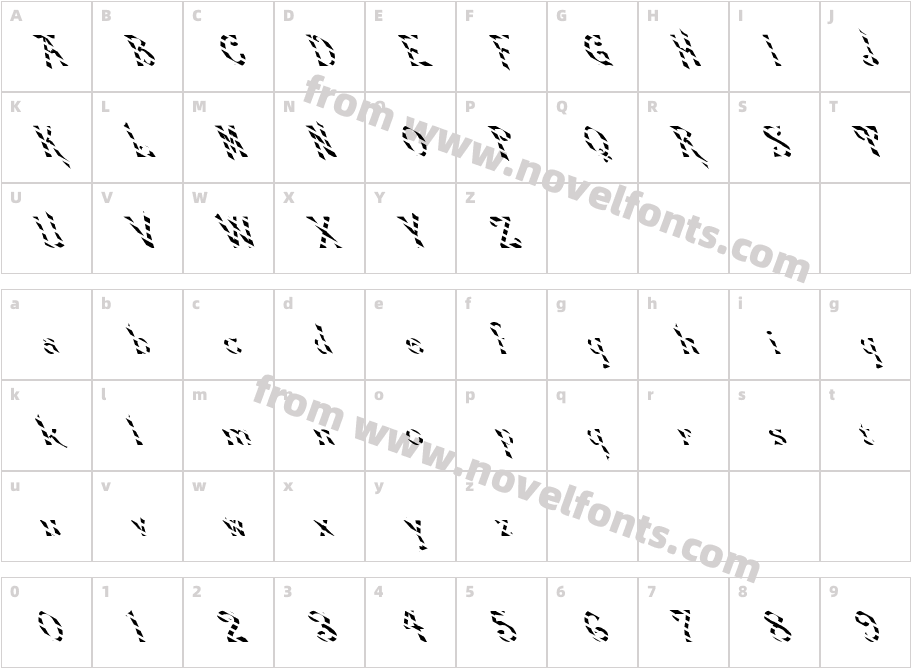 FZ JAZZY 21 STRIPED LEFTYCharacter Map