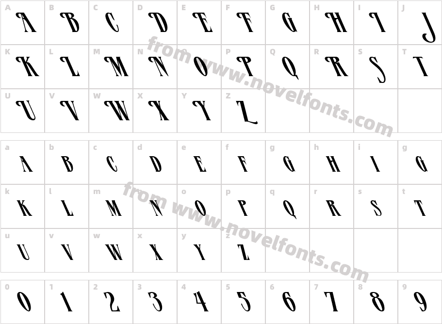 FZ JAZZY 23 LEFTYCharacter Map