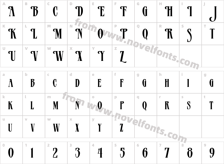 FZ JAZZY 23Character Map