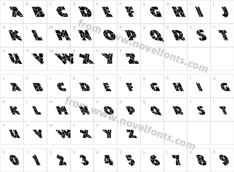 FZ JAZZY 24 CRACKED LEFTYCharacter Map