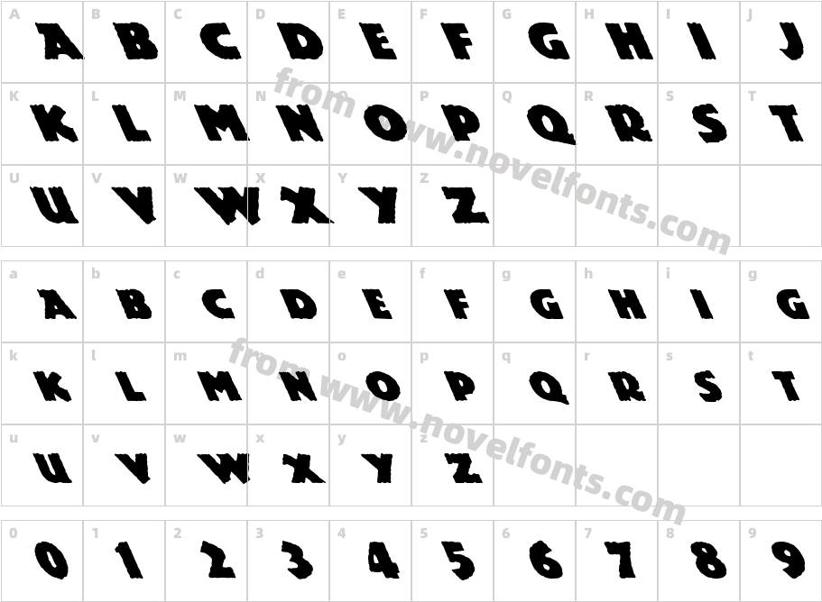 FZ JAZZY 24 LEFTYCharacter Map