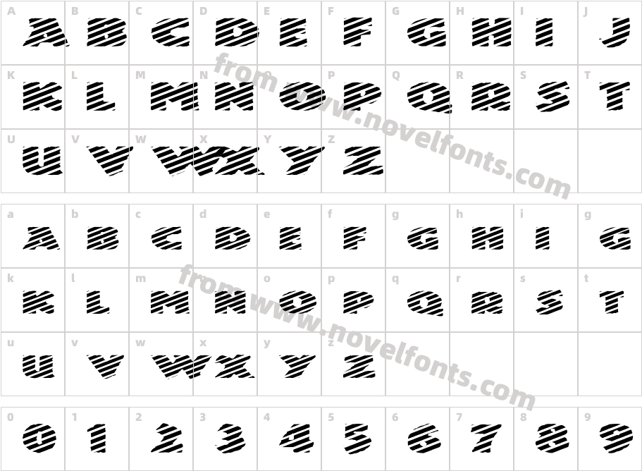 FZ JAZZY 24 STRIPED EXCharacter Map