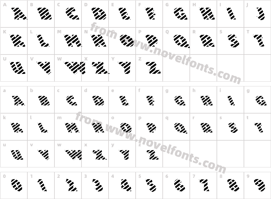 FZ JAZZY 24 STRIPED LEFTYCharacter Map