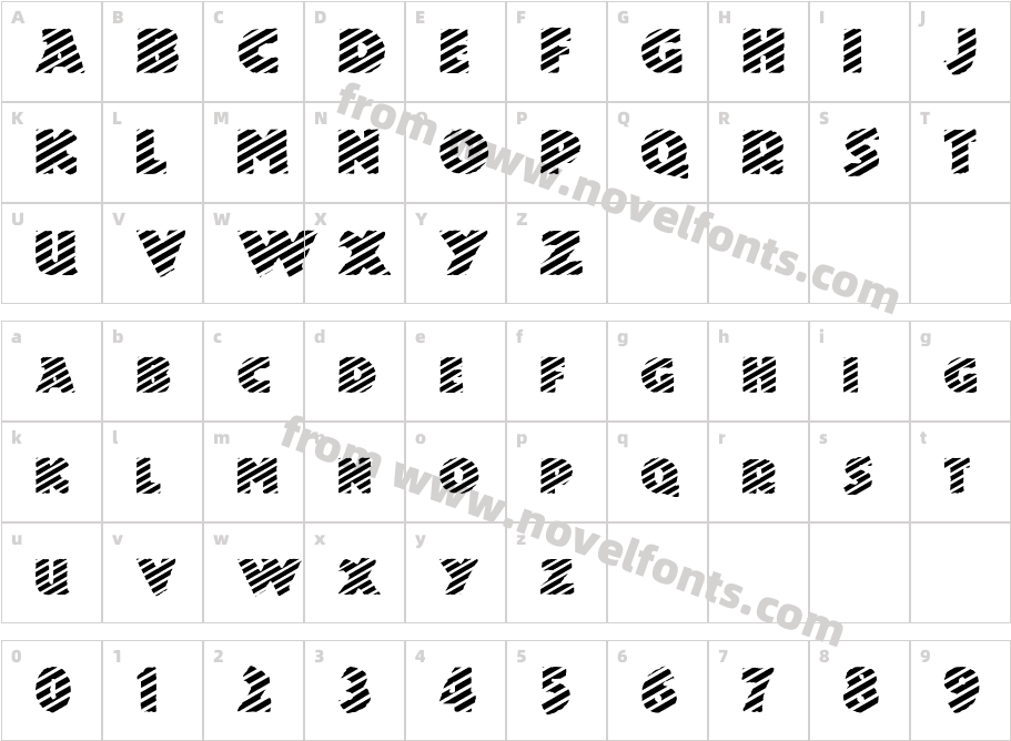 FZ JAZZY 24 STRIPEDCharacter Map