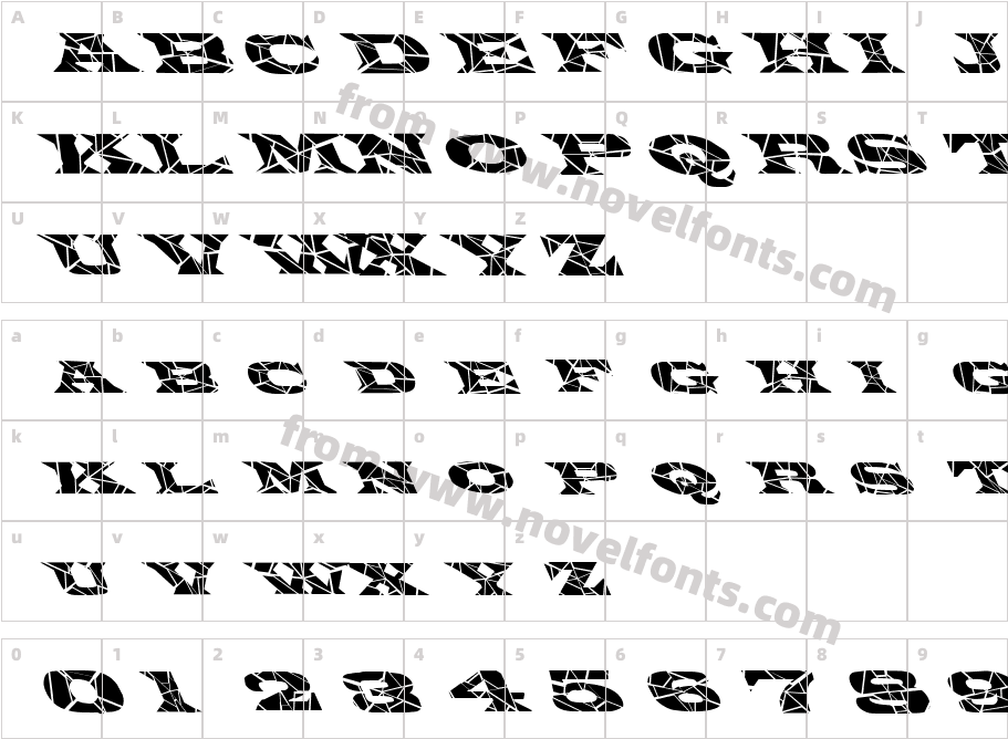 FZ JAZZY 26 CRACKED LEFTYCharacter Map