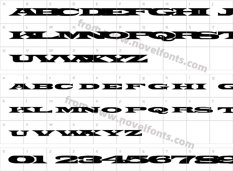 FZ JAZZY 26 EXCharacter Map