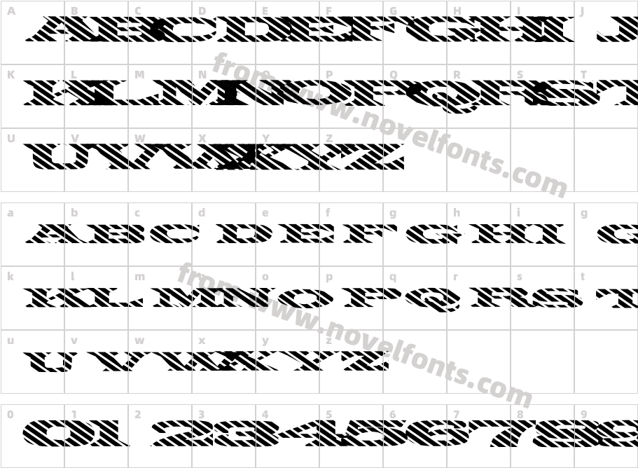 FZ JAZZY 26 STRIPED EXCharacter Map