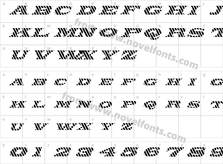 FZ JAZZY 26 STRIPED ITALICCharacter Map