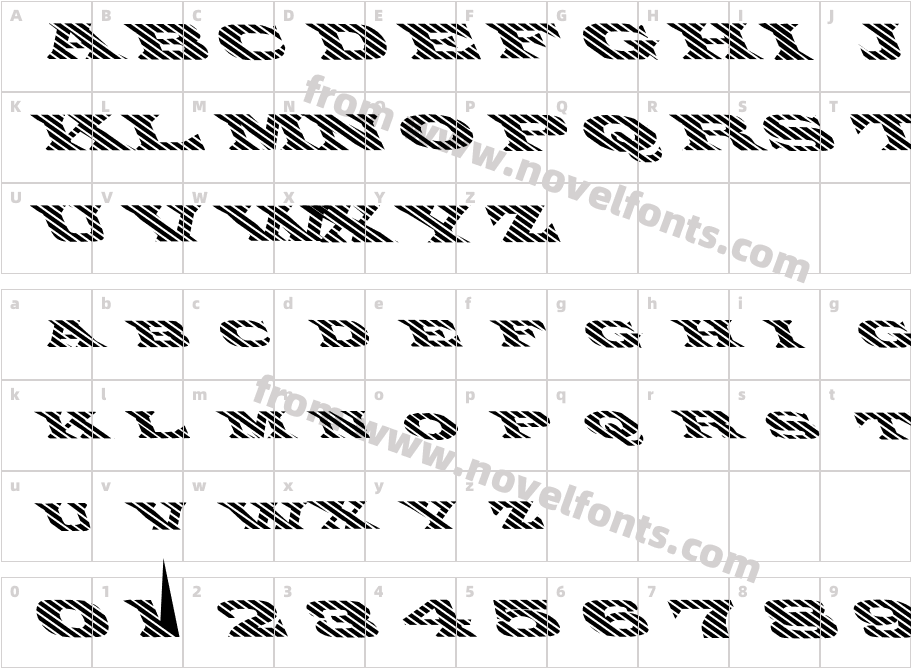 FZ JAZZY 26 STRIPED LEFTYCharacter Map