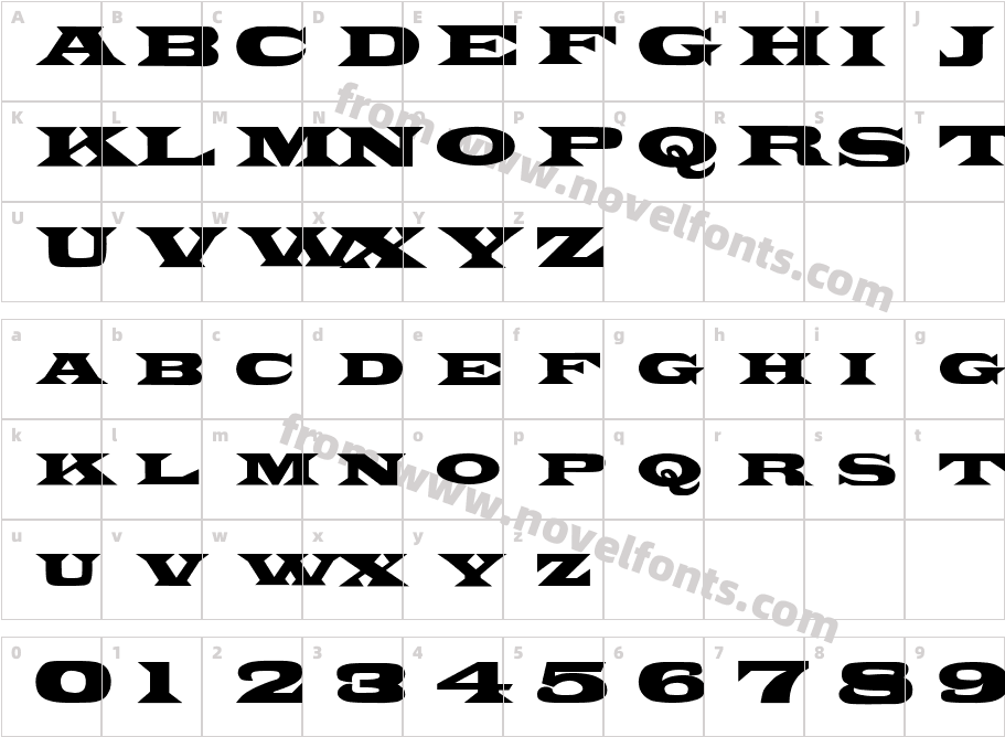 FZ JAZZY 26Character Map