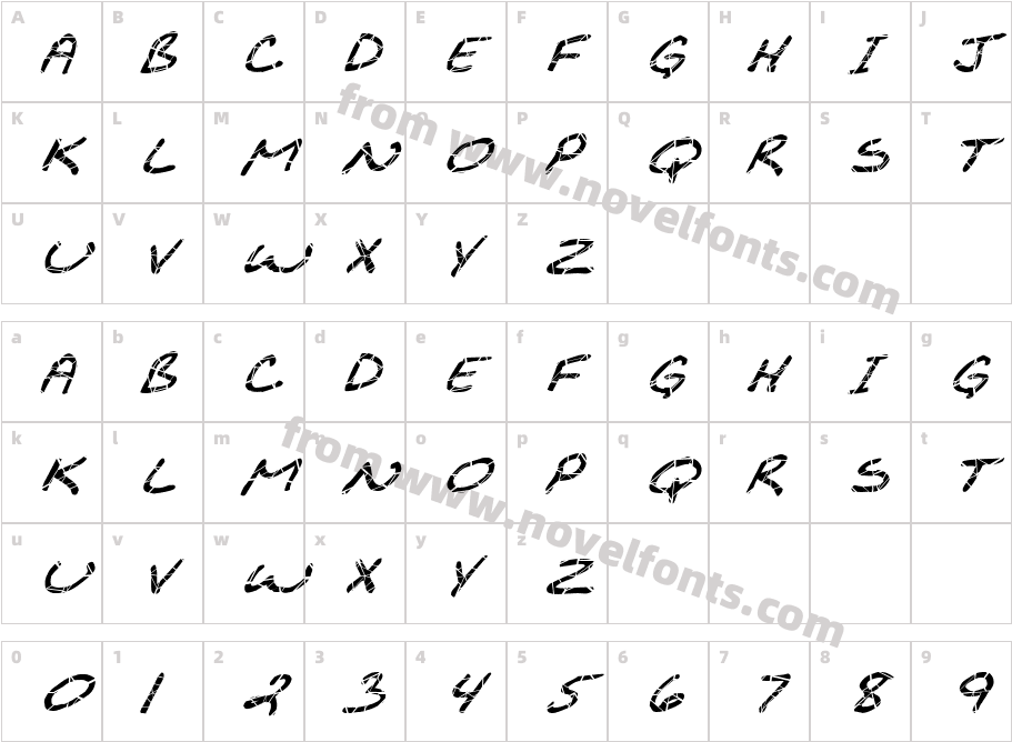 FZ JAZZY 29 CRACKED ITALICCharacter Map