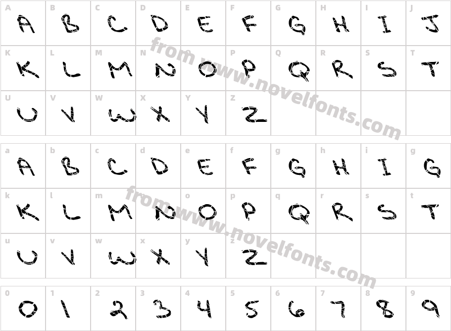 FZ JAZZY 29 CRACKED LEFTYCharacter Map