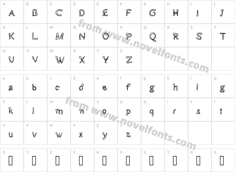 Bent Spoons MediumCharacter Map