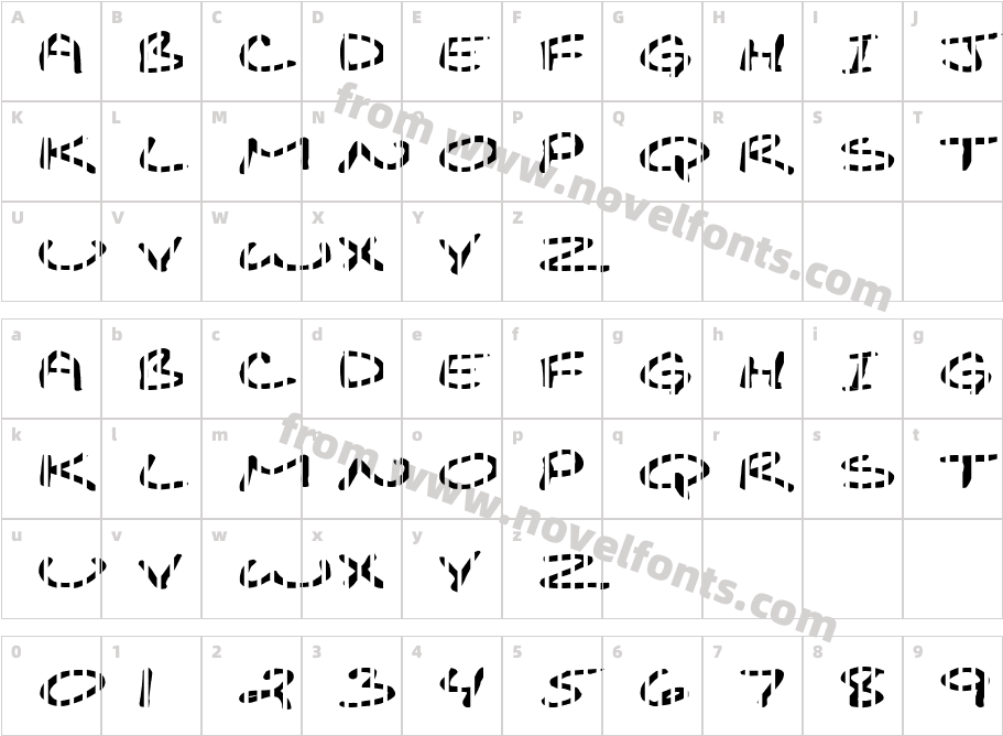 FZ JAZZY 29 STRIPED EXCharacter Map