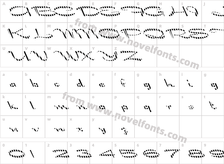 FZ JAZZY 30 STRIPED LEFTYCharacter Map