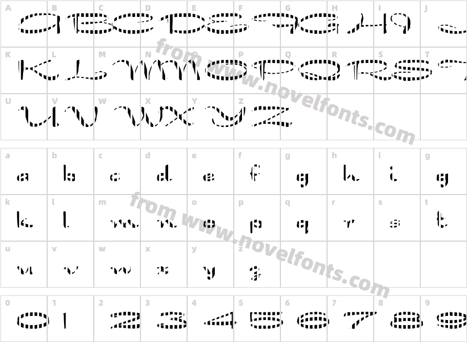 FZ JAZZY 30 STRIPEDCharacter Map