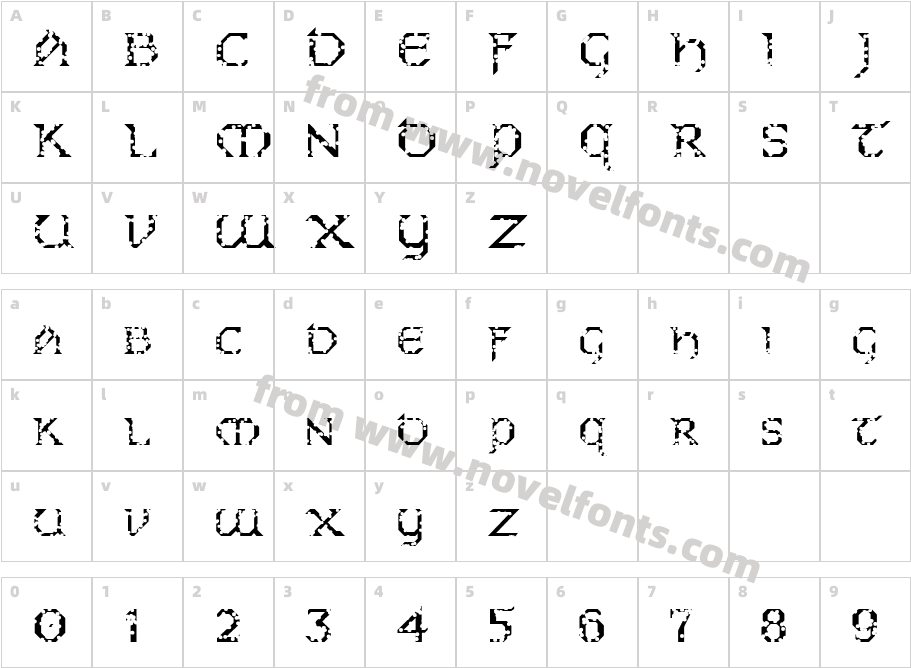 FZ JAZZY 31 HOLEYCharacter Map