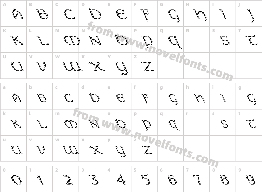 FZ JAZZY 31 STRIPED LEFTYCharacter Map