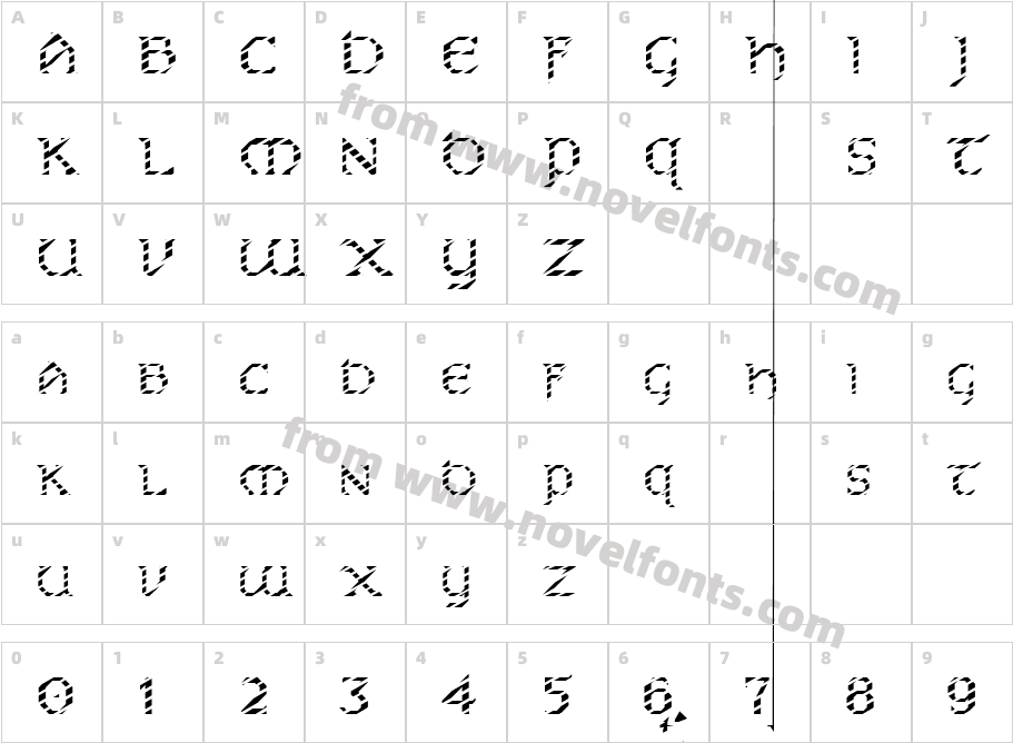 FZ JAZZY 31 STRIPEDCharacter Map