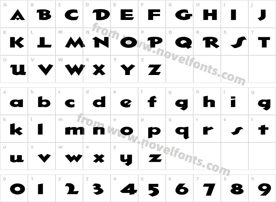 FZ JAZZY 32 EXCharacter Map