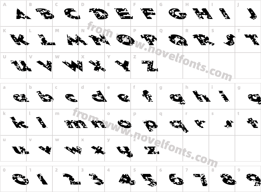 FZ JAZZY 32 HOLEY EXCharacter Map