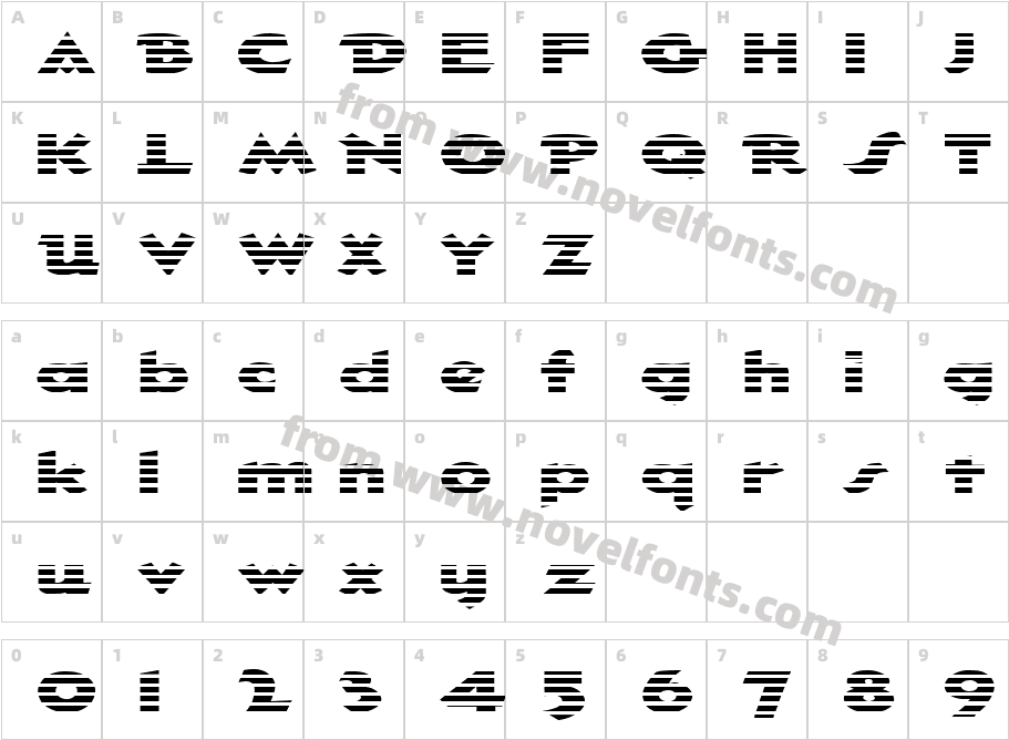 FZ JAZZY 32 STRIPED EXCharacter Map