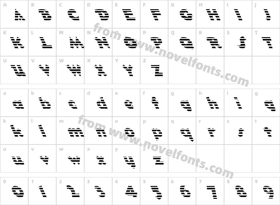 FZ JAZZY 32 STRIPED LEFTYCharacter Map